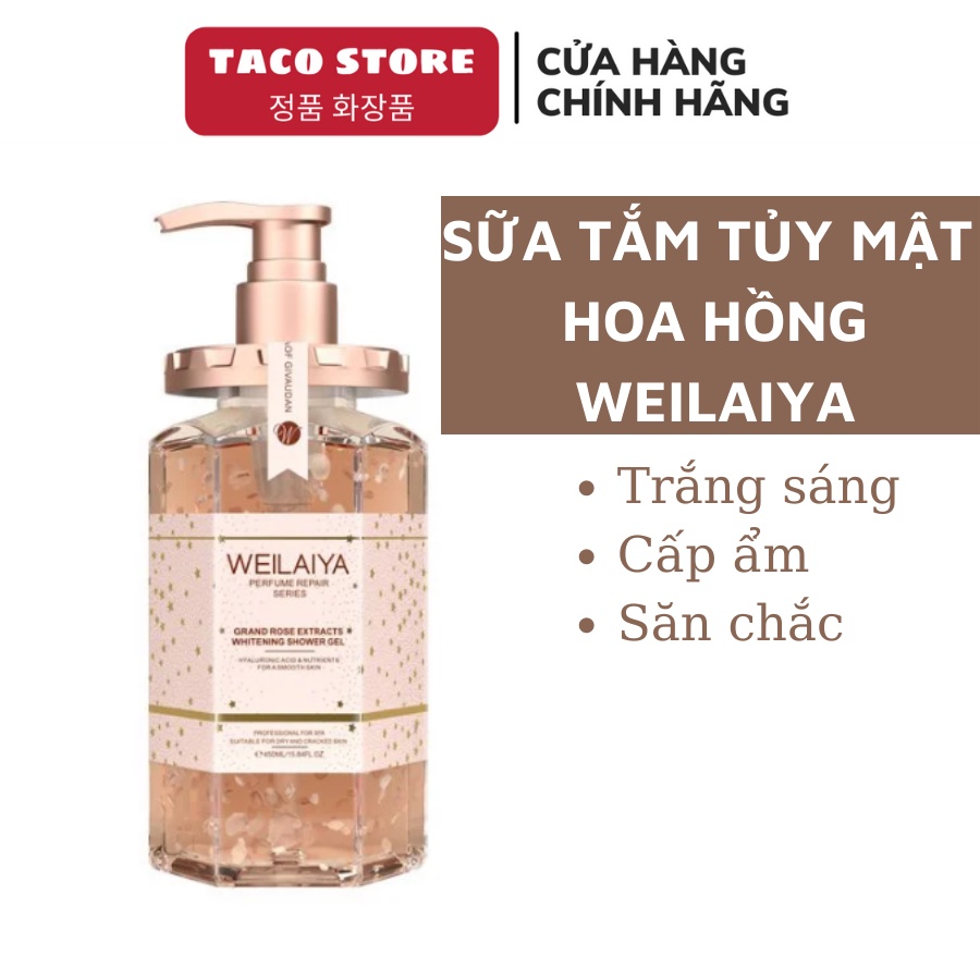 Sữa Tắm Nước Hoa Weilaiya Chính Hãng Tủy Mật Hoa Hồng Damask 450ml