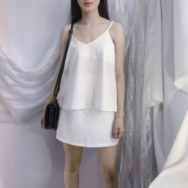 Áo hai dây nữ, áo ba lỗ vải tây form hàn quốc thoáng mát | BigBuy360 - bigbuy360.vn