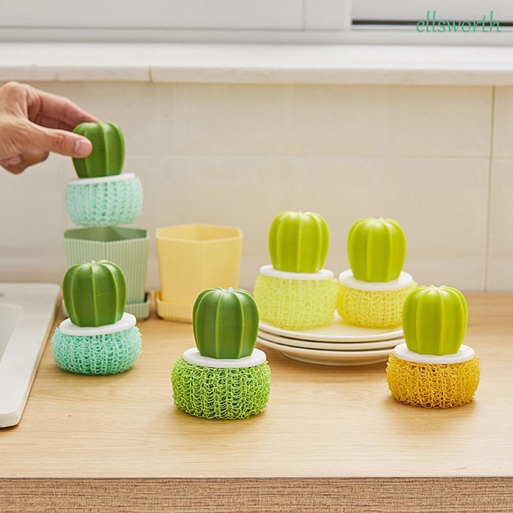 Bàn chải cọ xoong nồi, cọ bếp, cọ rửa bát đĩa hình xương rồng dễ thương