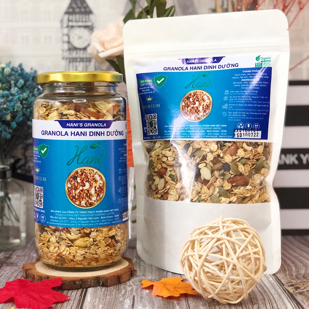 [Mã GROADO1 giảm 10K đơn 50K] Granola nhiều hạt dinh dưỡng cao cấp giảm cân, ăn kiêng, dinh dưỡng buổi sáng  HANI FOOD