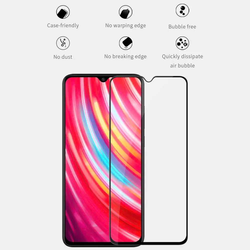 Xiaomi Redmi Note 8 Pro - Cường lực Nillkin XD CP+ Max Full màn hình cong 3D và chống sứt mẻ cạnh mép cực chất