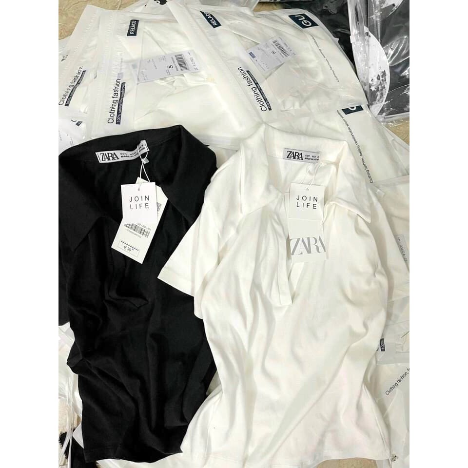 Áo Polo Chữ V Cộc Tay,🌼 Thaovystore<FREESHIP> 🌼,Thun Body Dáng Ôm, Áo Phông Trơn Cổ Tim Bánh Bèo 3 Màu ĐEN TRẮNG XANH | BigBuy360 - bigbuy360.vn