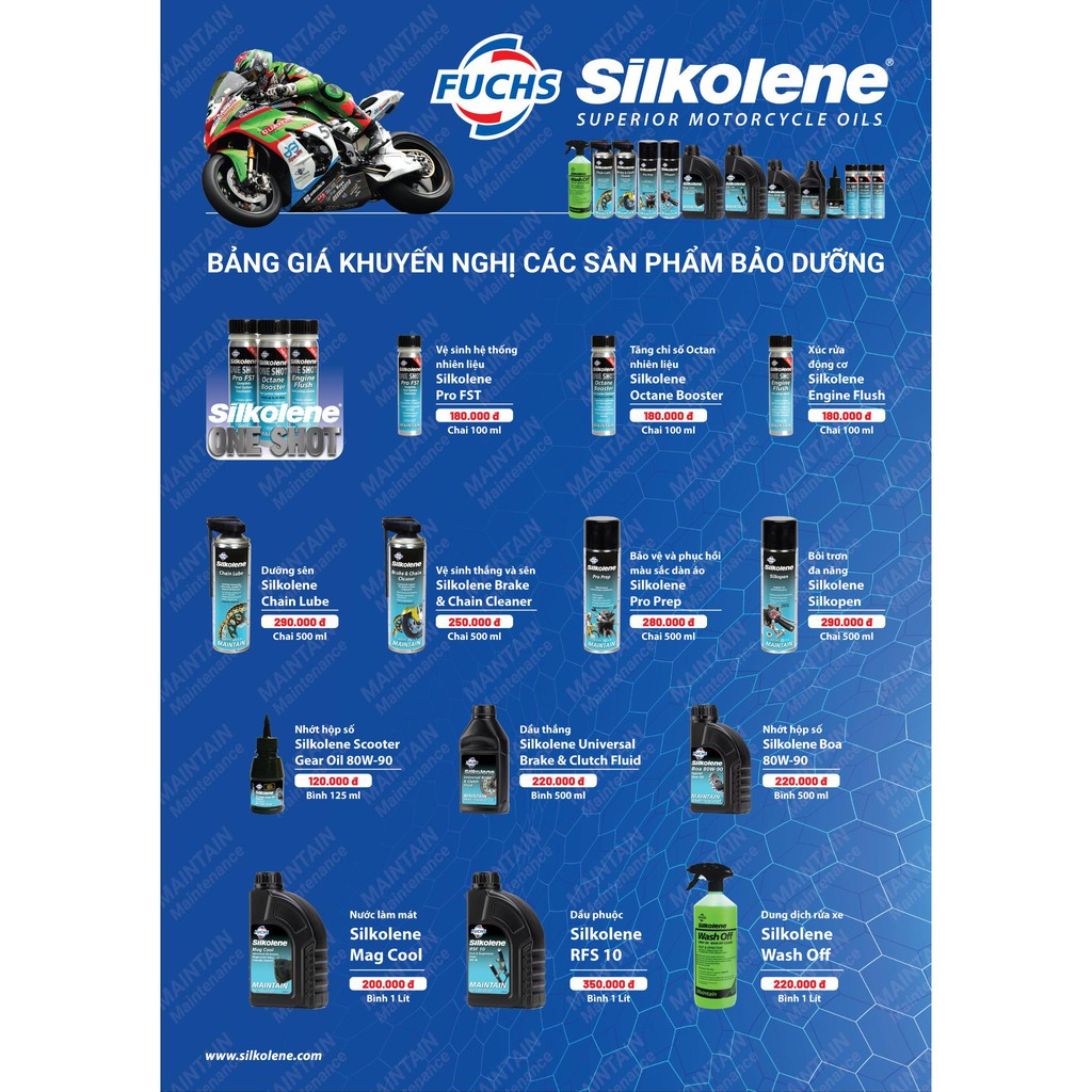 Dưỡng sên Fuchs Silkolene Chain lube (500ml) - Nhập khẩu UK