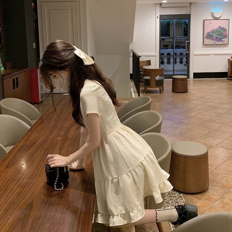 Đầm BH tay ngắn màu mơ phong cách Pháp mùa hè mới