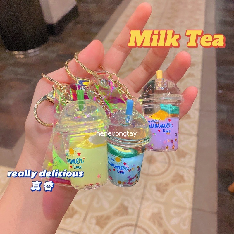 [ MÓC KHOÁ ] ly trà sữa dễ thương (có nước)