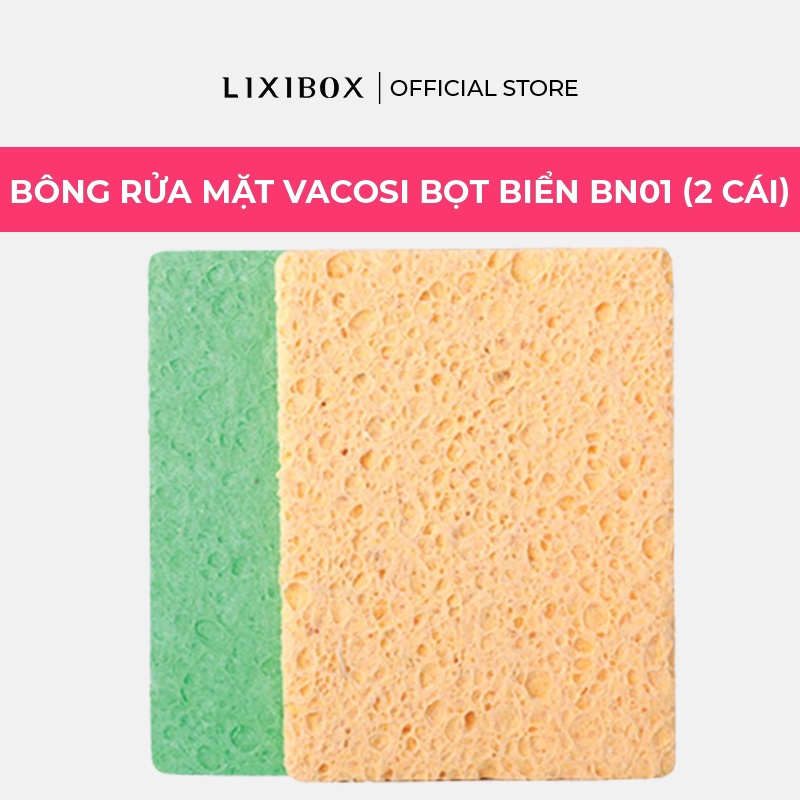 HB Gift Bông Rửa Mặt Vacosi Bọt Biển BN01 2 Cái