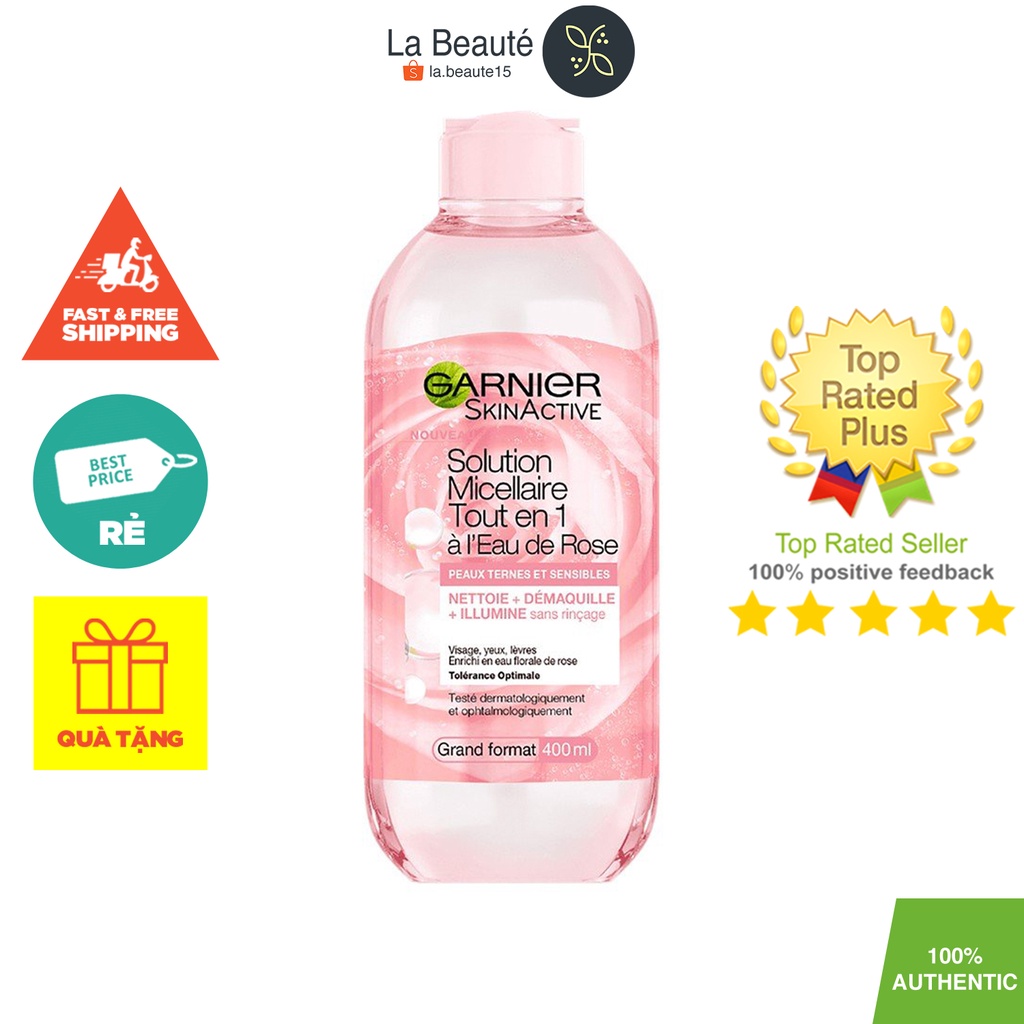 Nước Tẩy Trang Hoa Hồng Dành Cho Da Thường - Garnier Skin Active Solution Micellaire Tout En 1 400ml