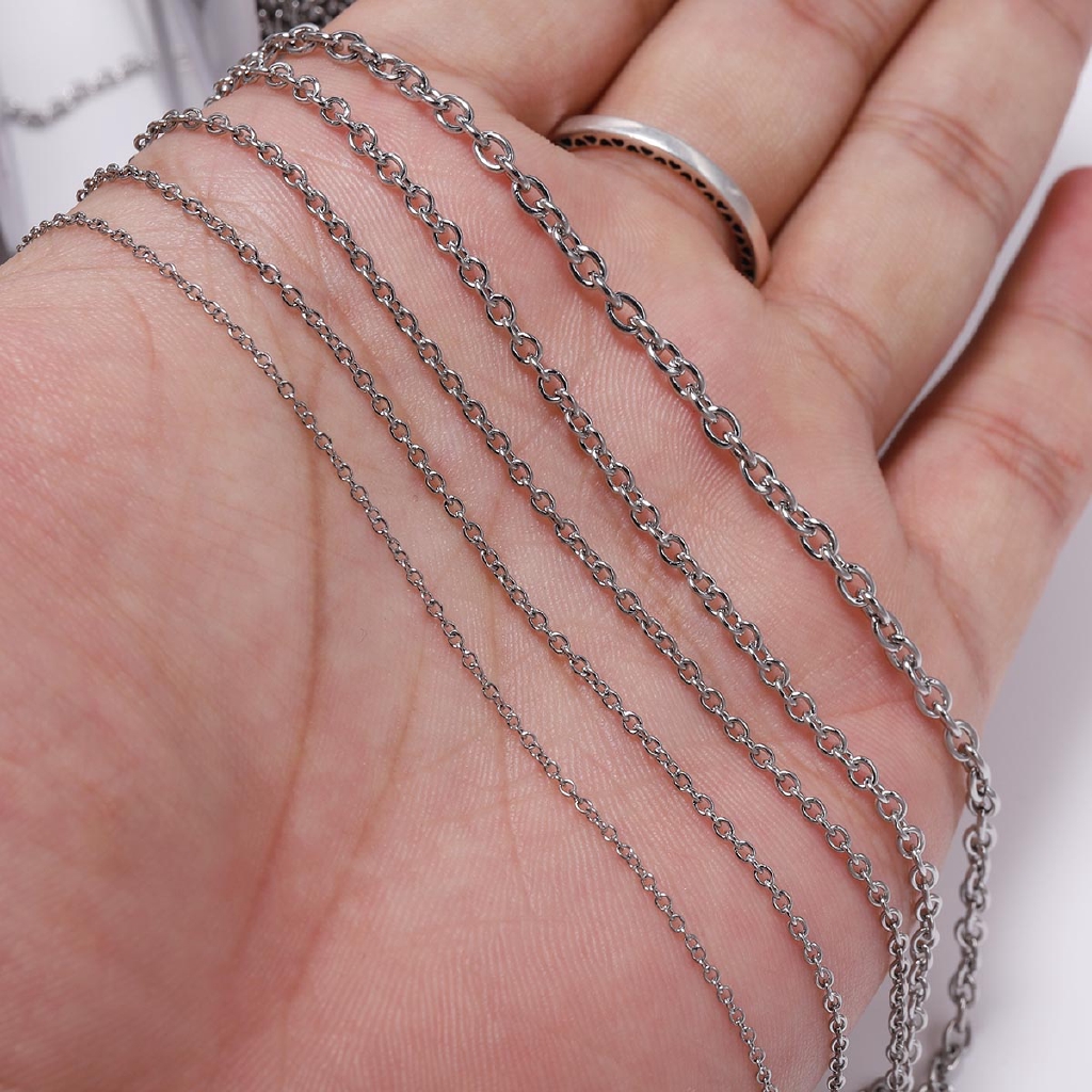 Dây xích ST.KUNKKA 5m/ 1.2 1.6 2.5 3 mm bằng thép không gỉ làm trang sức diy