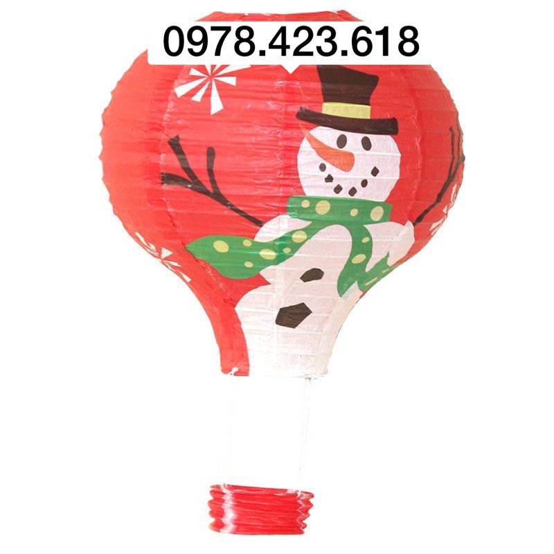 Đèn lồng khinh khí cầu Noel - Khinh khí cầu Giấy trang trí Lớp học, siêu thị, văn phòng, mầm non, giáng sinh