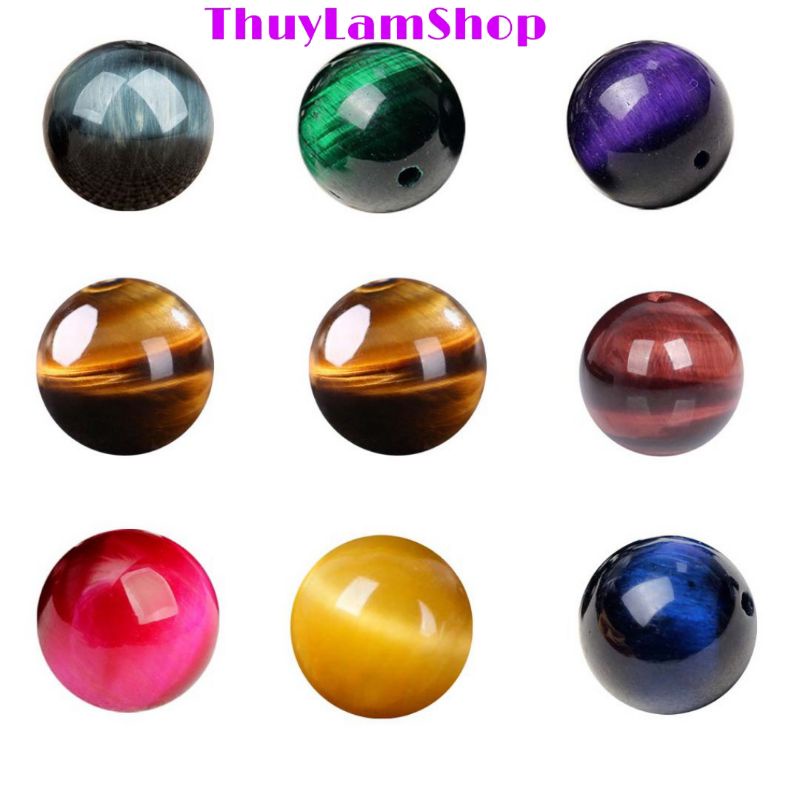 Viên đá thanh tẩy mắt hổ thanh tẩy bài tarot, làm handmade,xỏ DIY, sưu tầm nhiều màu nhiều size
