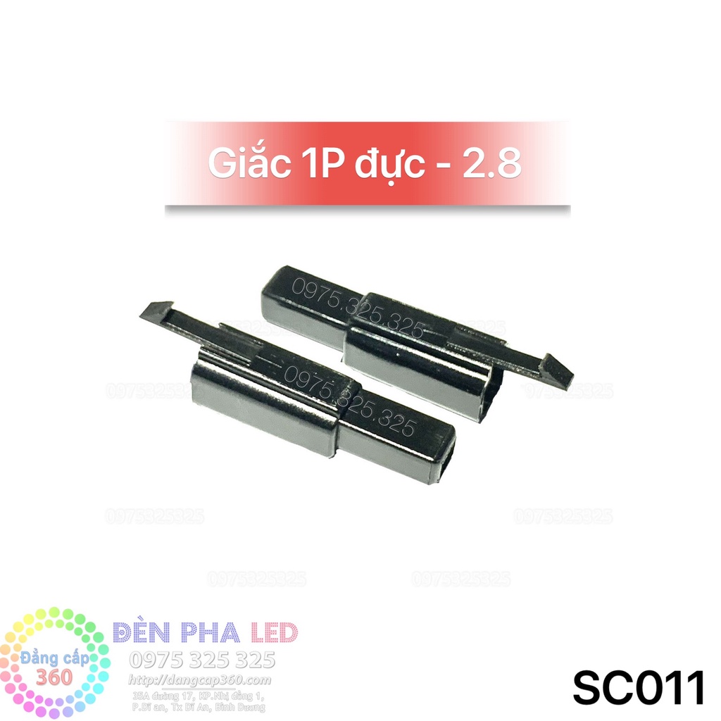 [100 đầu] giắc nhựa 1 lỗ ĐỰC, dùng cos 2.8 jack 1p pin dùng socket terminal Connector housing iiib HL Seido at195 at175