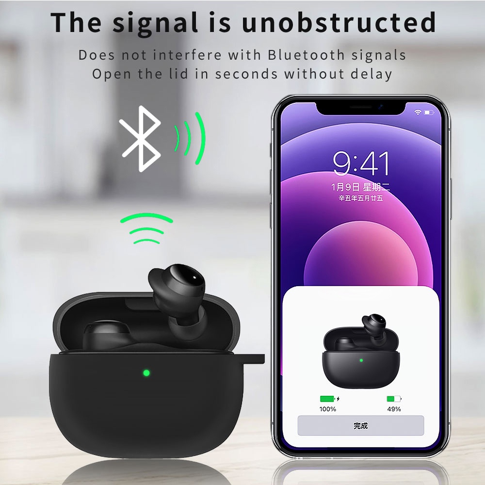 Vỏ Bảo Vệ Hộp Sạc Tai Nghe Không Dây Xiaomi Redmi Buds 3 Lite TWS 3 Youth Bằng Chất Liệu Silicone