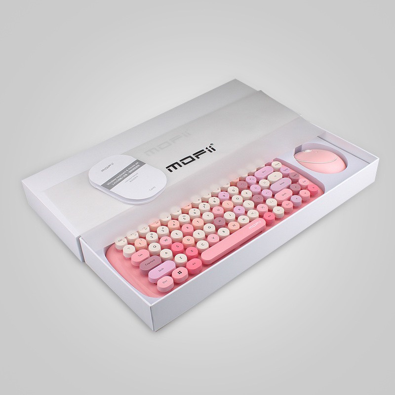 Bộ bàn phím và chuột ko dây MOFii CANDY dễ thương,84 phím,dùng cho laptop tivi tablet