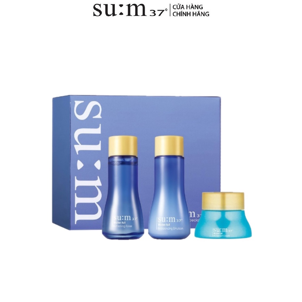 [HB Gift] Bộ cấp ẩm dưỡng da căng mượt Su:m37 Water-full 3pcs