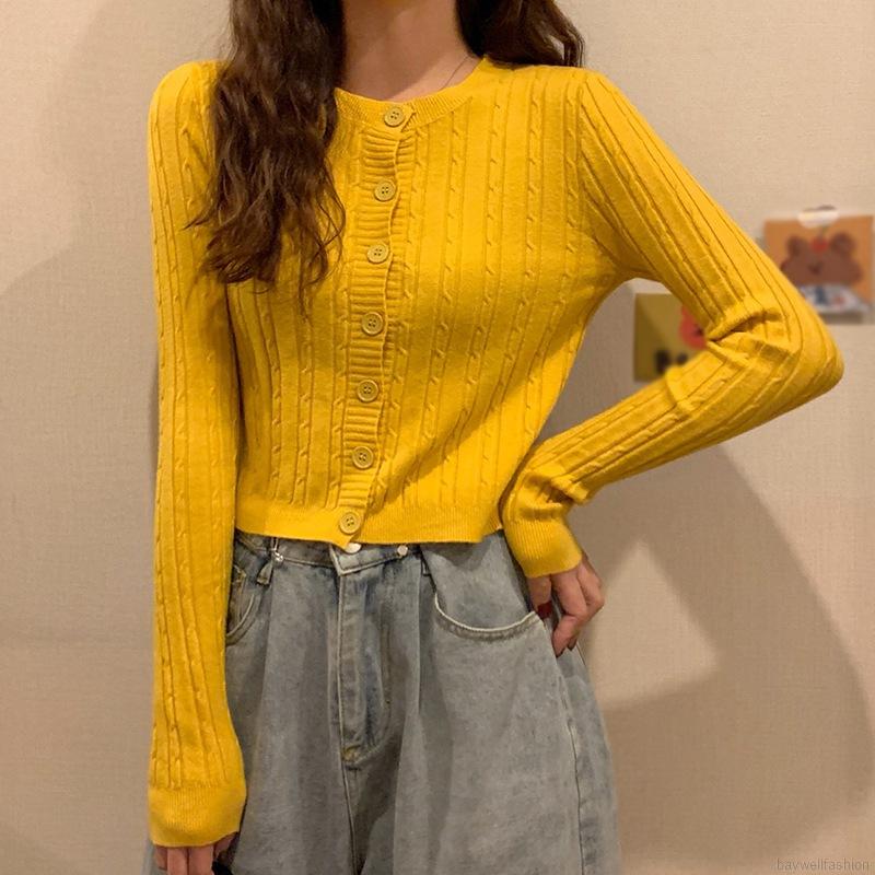 [Baywellfashion]Retro Style, Languid Style, Slim Short Cardigan Sweater, Women's Jacket | BigBuy360 - bigbuy360.vn