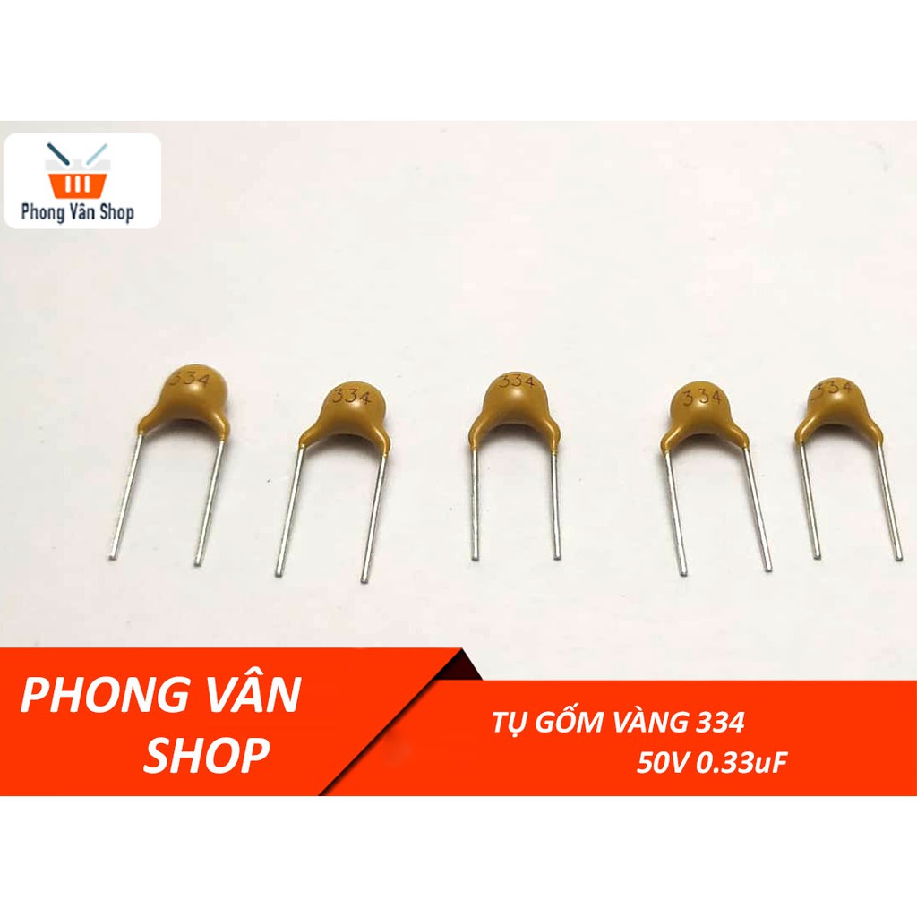 10 Tụ gốm vàng 334 50v 0.33uF