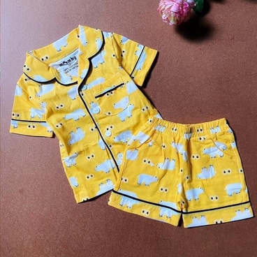 Bộ pijama đùi cho bé gái thun cotton chính phẩm 4C hàng chất lượng tốt