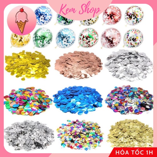 Set 20g nhũ kim tuyến tròn nhồi bóng trang trí sinh nhật sự kiện cưới hỏi - Kemshop K99