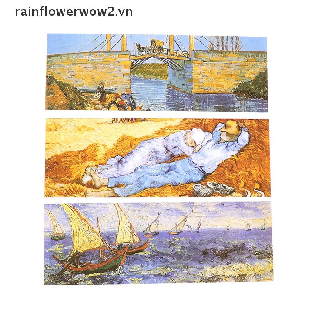 30 Phụ kiện Đánh Dấu Trang Sách Họa Tiết Tranh Sơn Dầu Van Gogh