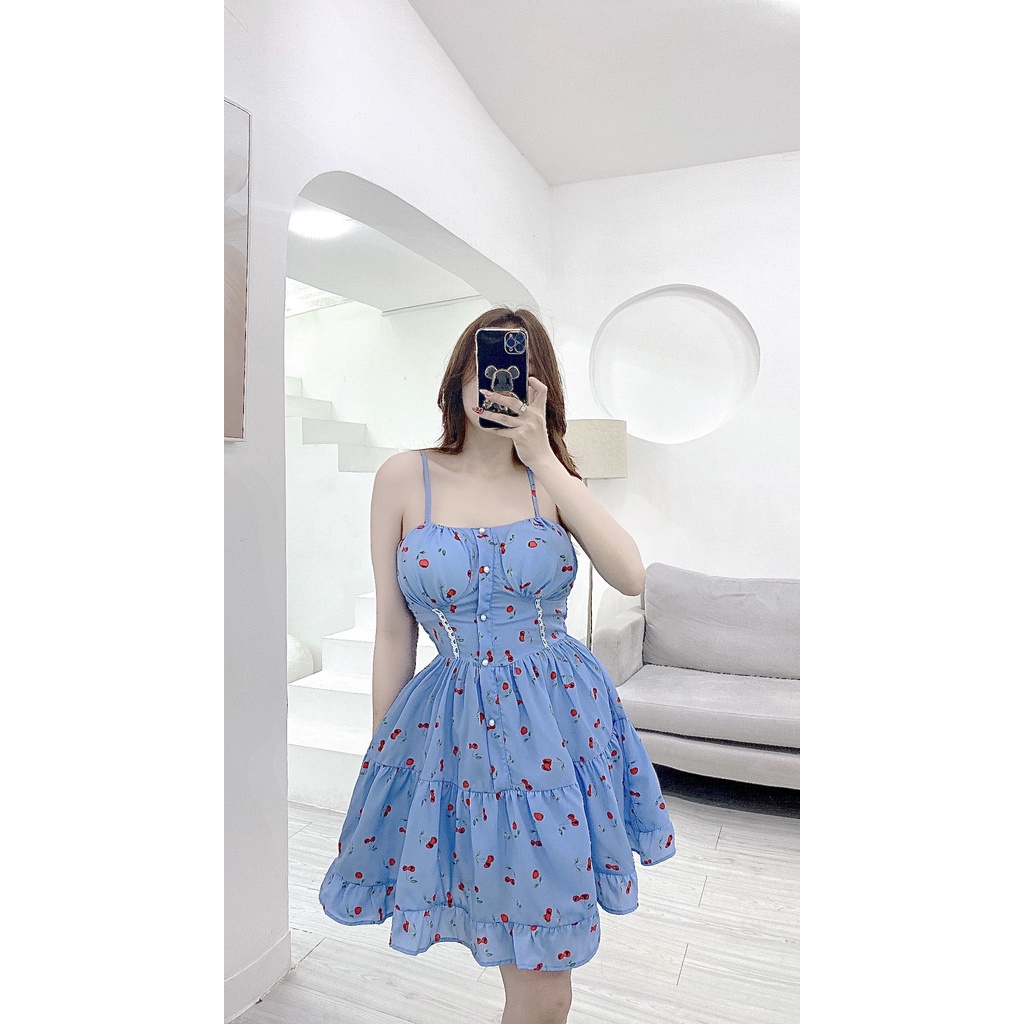 Đầm Jumsuit 2 Dây Xòe Xếp Li Nhún 4 màu