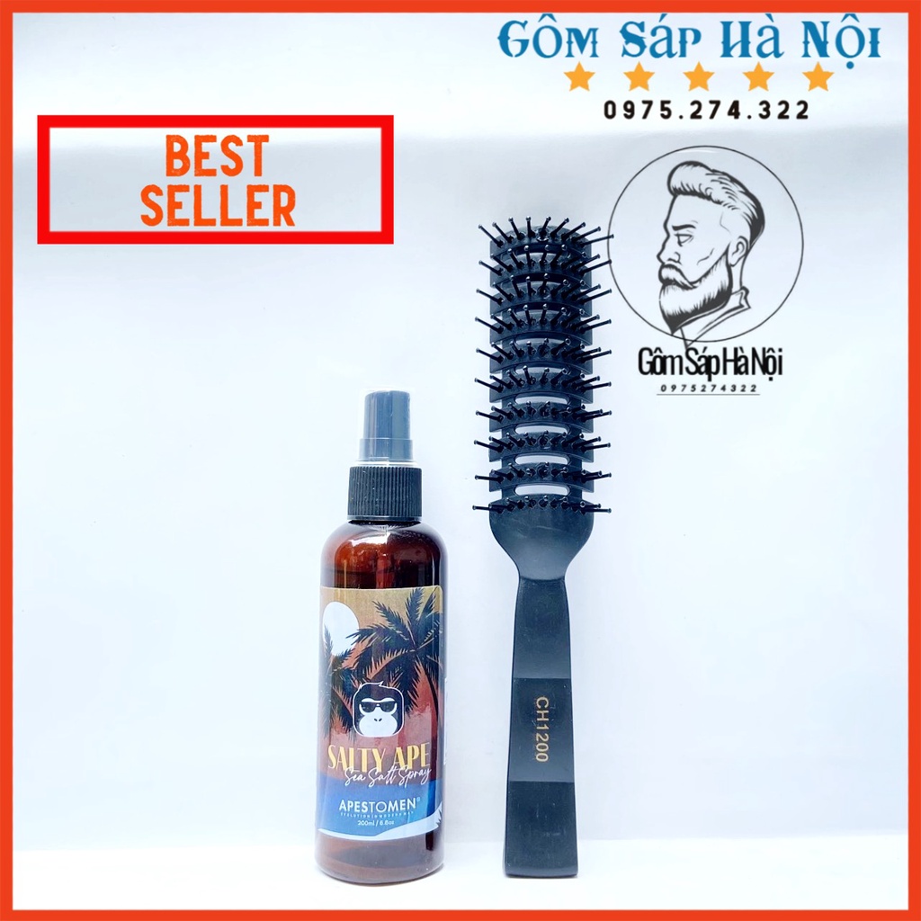 Sáp Vuốt Tóc Cock Crease-Made In Japan 80gc + xịt tạo phồng tóc nam nữ , giữ nếp tóc Salty Ape Sea Salt Spray