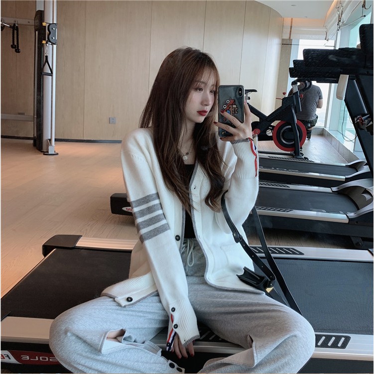 Áo Khoác Cardigan Dệt Kim Kẻ Sọc Phong Cách Hàn Quốc Cho Nữ | BigBuy360 - bigbuy360.vn