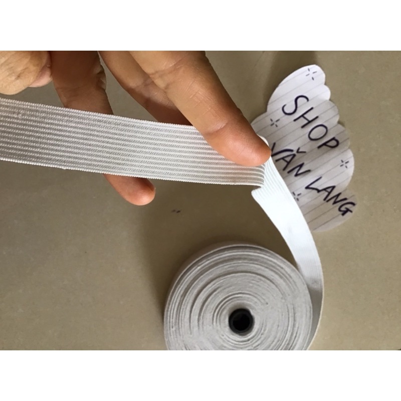 Dây chun màu trắng bản 2 cm - Giá bán theo mét