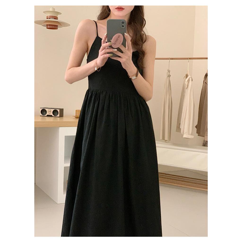 Đầm Dài Hai Dây Màu Đen 62441