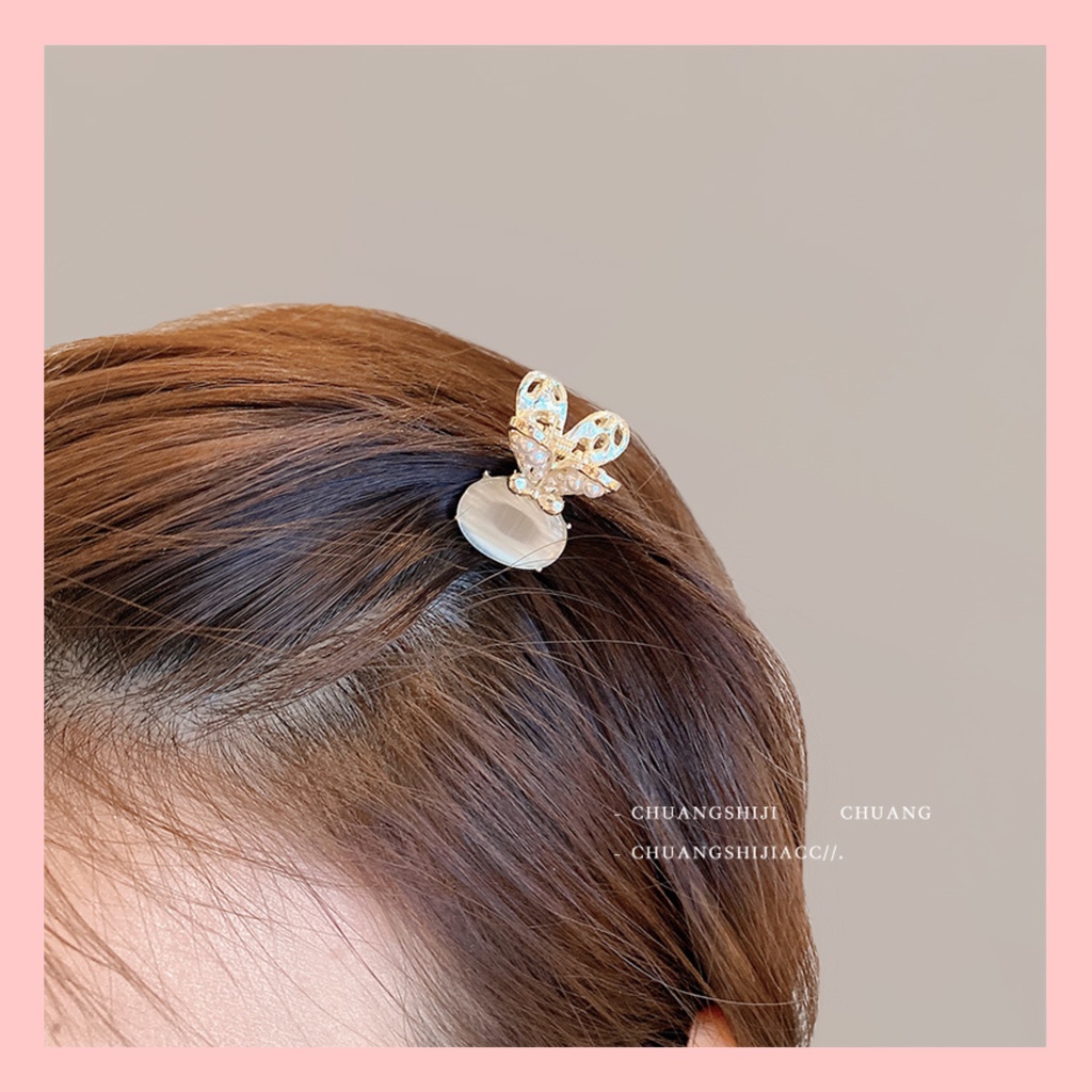 [Mới] Set Kẹt Tóc Mái Mini Hợp Kim Đính Đá Mắt Mèo Cao Cấp Sang Trọng Phong Cách Hàn Quốc Thanh Lịch Mã Số Mona 035.