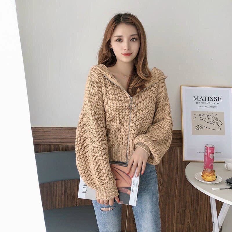 Áo khoác len nữ dây kéo cardigan mỏng thu đông thời trang ulzzang hàn quốc Fmstyle Saigon 21KLU10P51405-21KLU11JM1901 | BigBuy360 - bigbuy360.vn