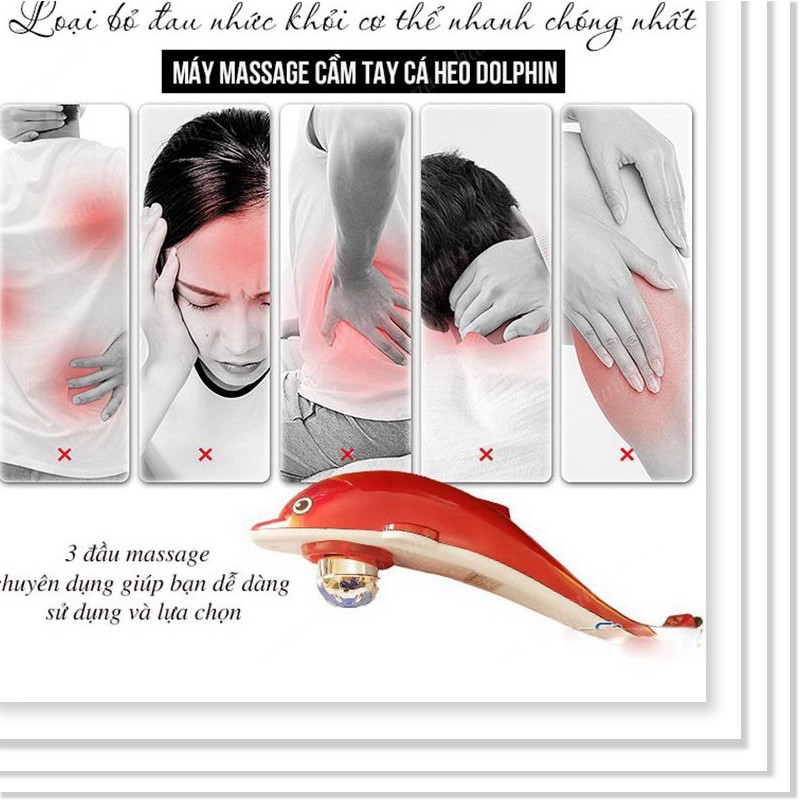 Máy massage cá heo - Máy đấm lưng massager cầm tay cá heo - chính hãng Dolphin