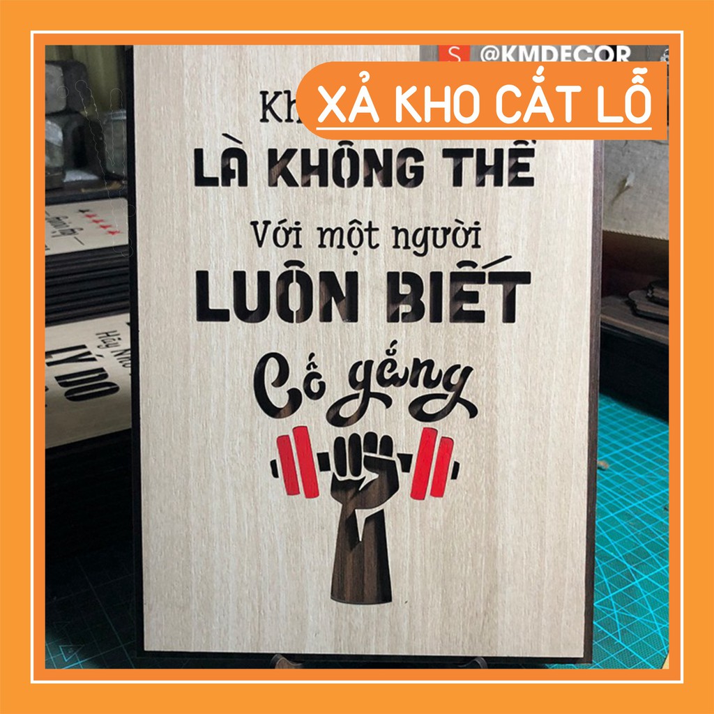Tranh tạo động lực - mẫu câu "không có gì là không thể với một người luôn biết cố gắng"