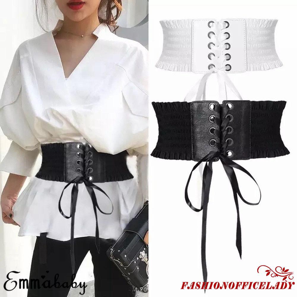 O-l❥Emmababy Nữ Thắt Lưng Co Giãn Co Giãn Corset Thắt Lưng Đầm Rộng Thắt Lưng