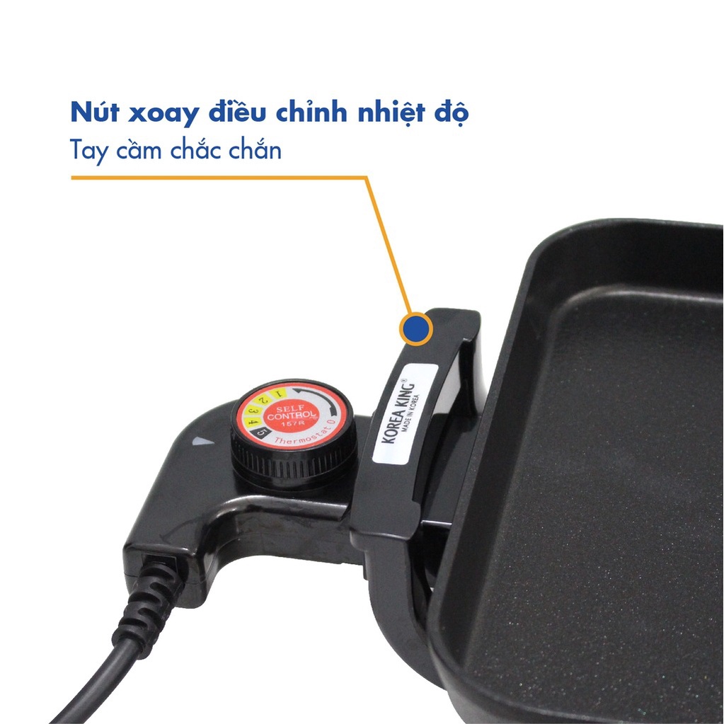 Bếp nướng điện không khói Korea King, Vỉ nướng chống dính đa năng bêp nướng, BBQ, thịt, rau củ