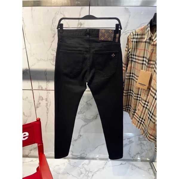 Quần bò LV trơn spf bản sịn 3318, quần jean đen trơn new 2022