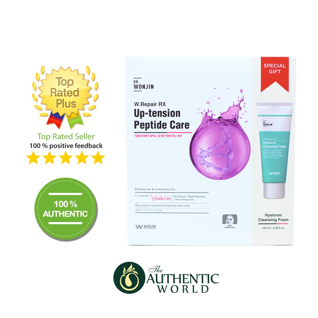 Wonjin - Set mặt nạ Hyal Moisture Intensive xanh lá, Up-tension Peptide care tím