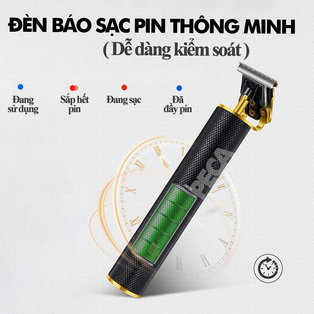 Tông đơ chấn viền không dây Kemei 1971 A có thể khắc tatoo, cạo trắng, cạo đầu sạc nhanh - hãng phân phối chính thức