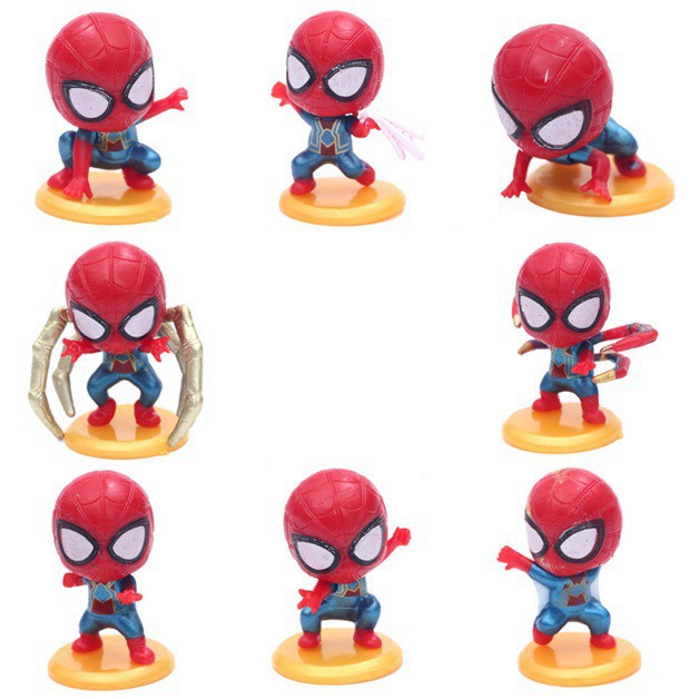 1H SALE SỐC _ [SIÊU PHẨM] Bộ 8 nhân vật người nhện Spiderman chibi siêu độc hàng chuẩn đẹp