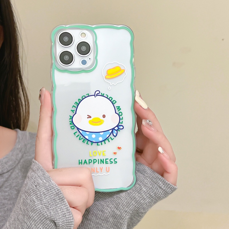 Ốp lưng iphone Ốp Điện Thoại Silicon Trong Suốt Hình Vịt Hoạt Hình Cho Iphone 13Pro xs xr 11 6 7 8 xs-14 Dinuo case