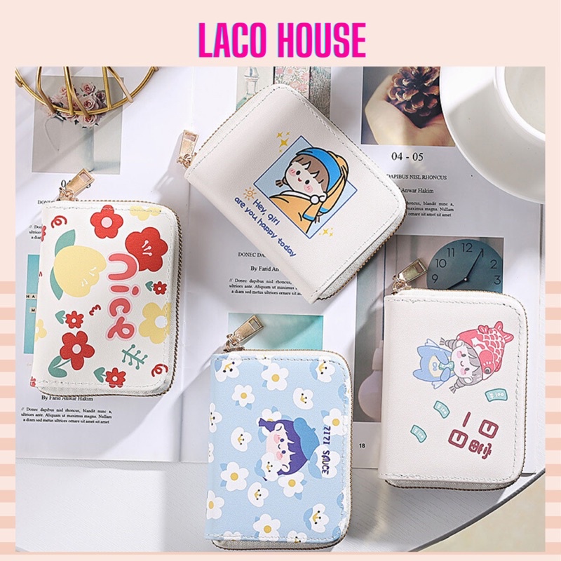 Ví đựng thẻ mini  Ví nữ dáng ngắn nhiều ngăn lacohouse VI11