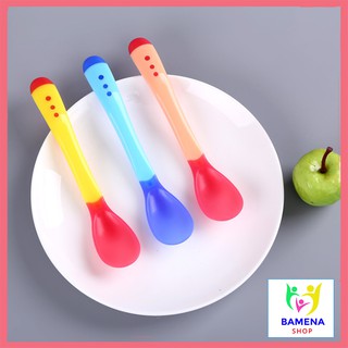 Thìa ăn dặm báo nóng silicon dành cho bé tập ăn dặm AD13