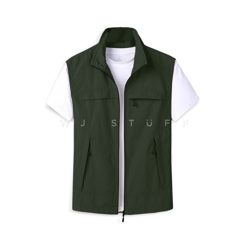 Wj Stuff - Áo ba lỗ màu xanh quân đội Lycoris cho nam
