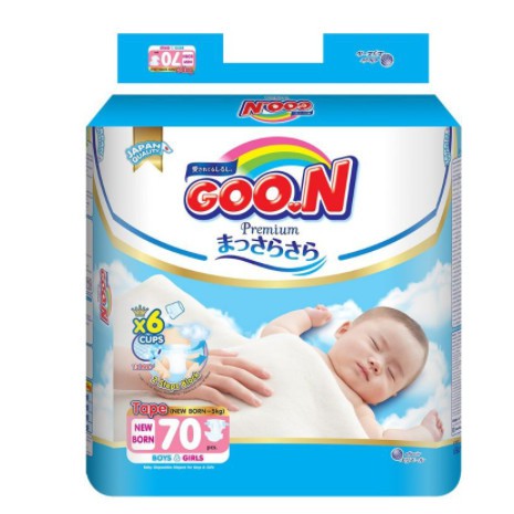 [CHÍNH HÃNG] - Tã Dán/Quần Goon Premium Dán: NB70/Dán S64 cắt tem