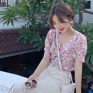 Áo hoa nhí croptop