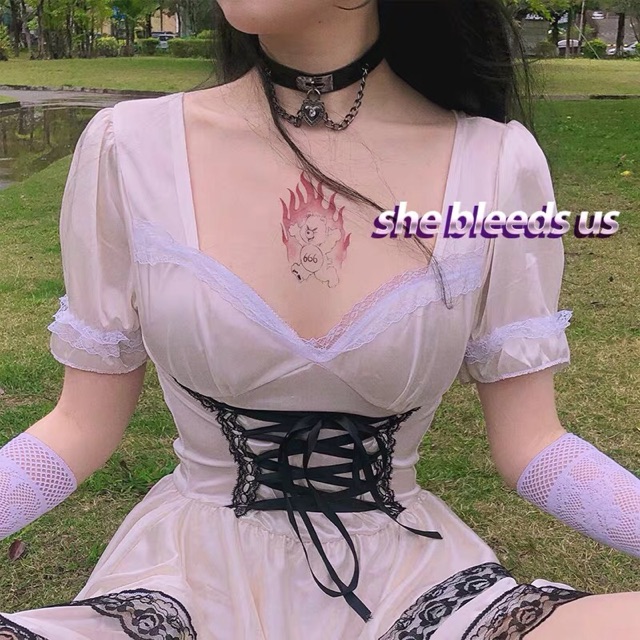 Choker tim xích - choker khoá bấm