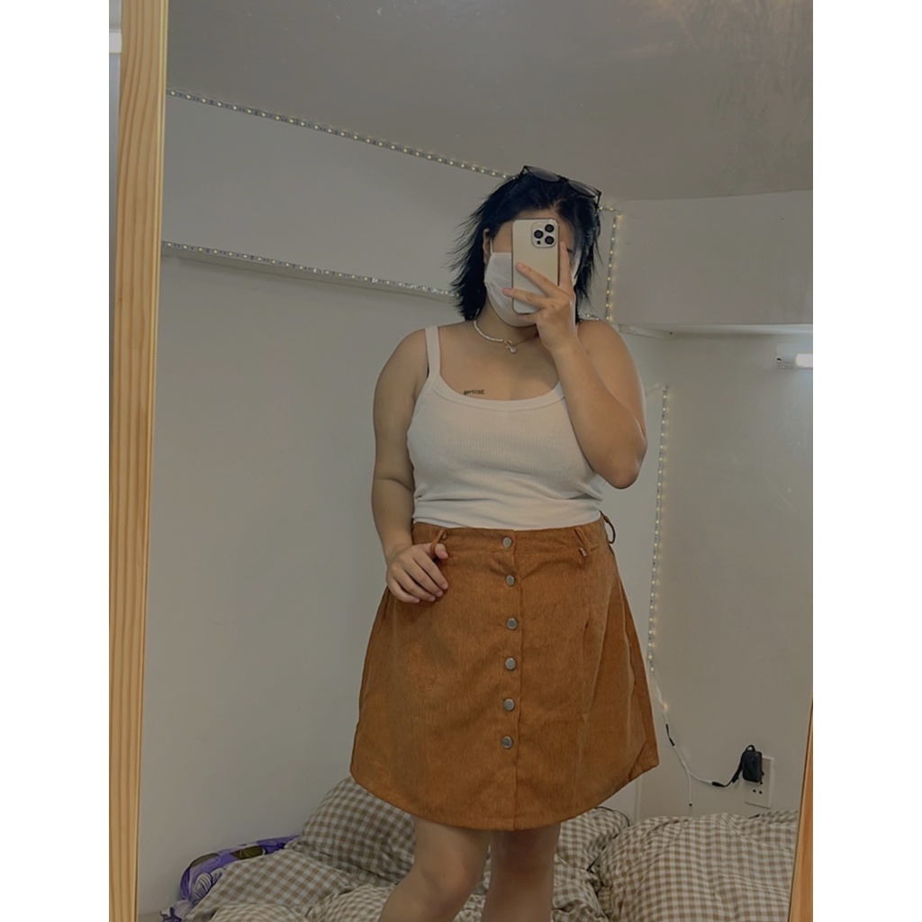 chân váy chữ a ngắn lưng cao công sở BIGSIZE nhung tăm FATTYTA | BigBuy360 - bigbuy360.vn