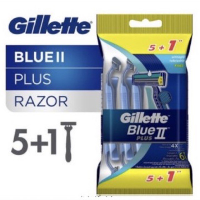 Dao cạo râu Gillette Blue II Plus túi 5 + 1