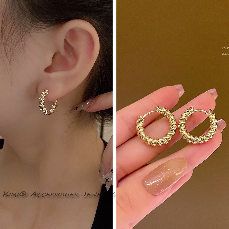 Bông Tai Cá Tính Khuyên Tai Tròn Bộ Khuyên Tai Vòng Xoắn Nhỏ Dành Cho Nữ/Trẻ Em