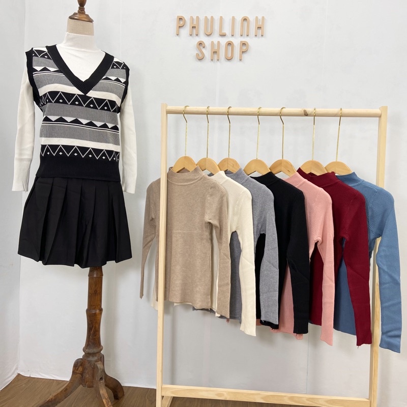 [Hàng Quảng Châu]SP013 Áo len tăm cổ tròn cam kết giống ảnh