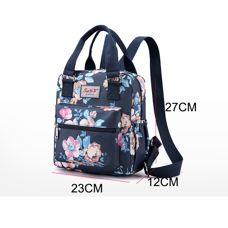 Balo Đi Học Vải Oxford Siêu Nhẹ Chống Thấm Nước In Họa Tiết Hoa Phong Cách Mới 2022